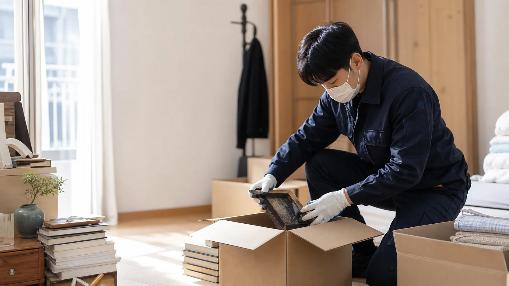 경상북도 안동시 유품정리 상담 안내를 위한 AI 생성 작업 이미지