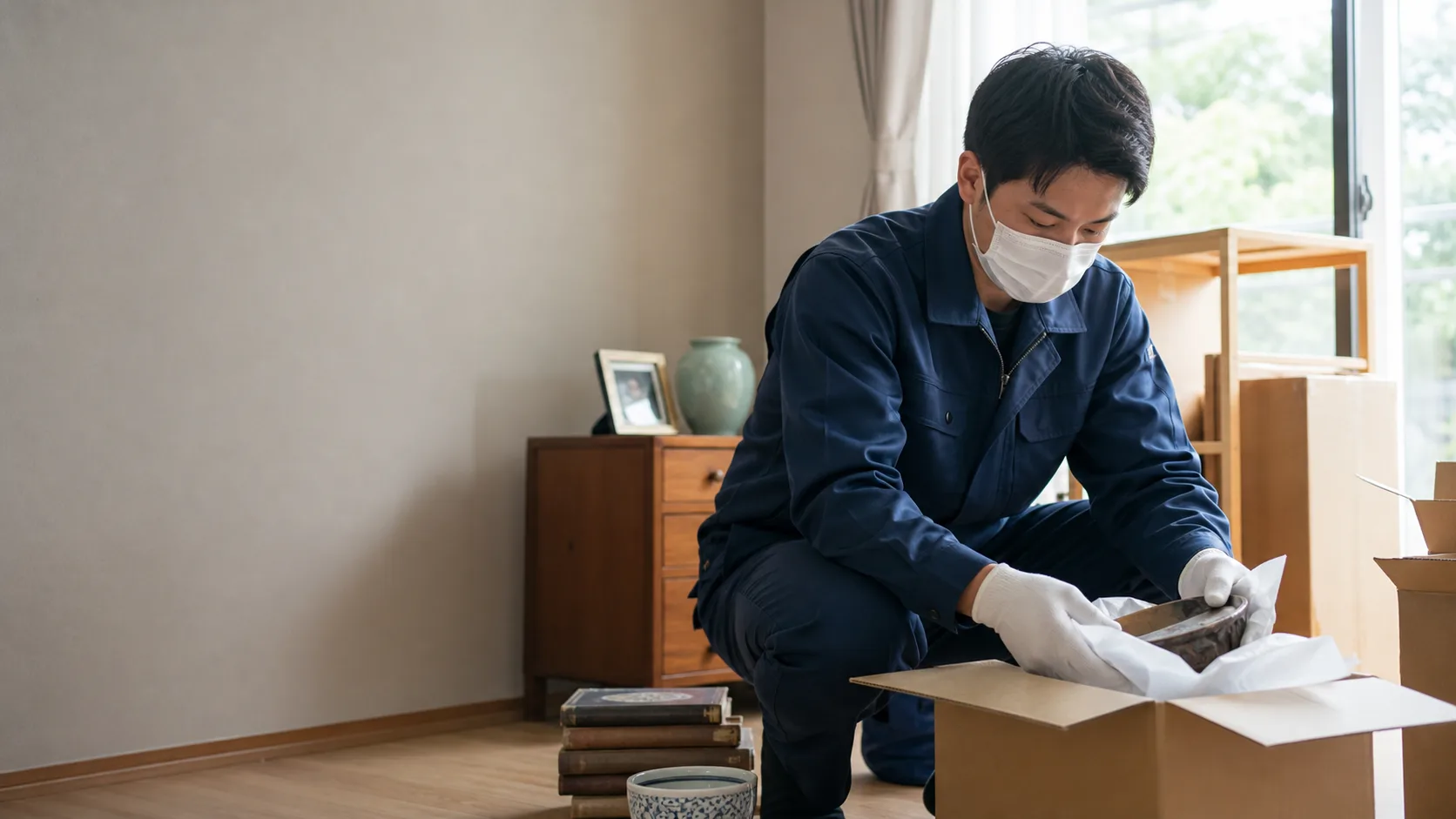 경상남도 창원시 진해구 유품정리 상담 안내를 위한 AI 생성 작업 이미지
